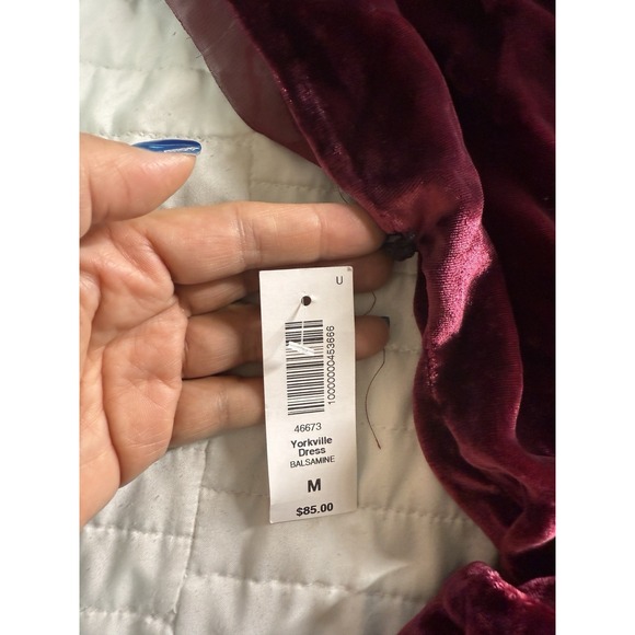 Aritzia Y2K Burgundy‎ Velvet Velour Whimsigoth Dark Romantic Mini Dress Med - Picture 6 of 8